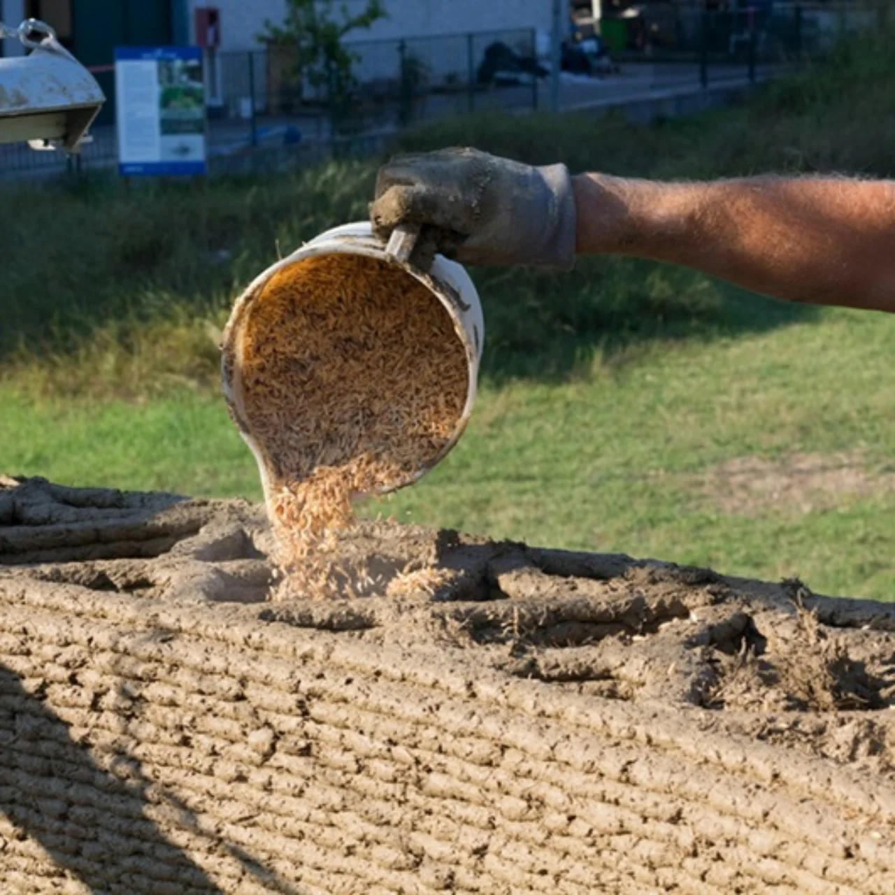 Rice husks used for construction