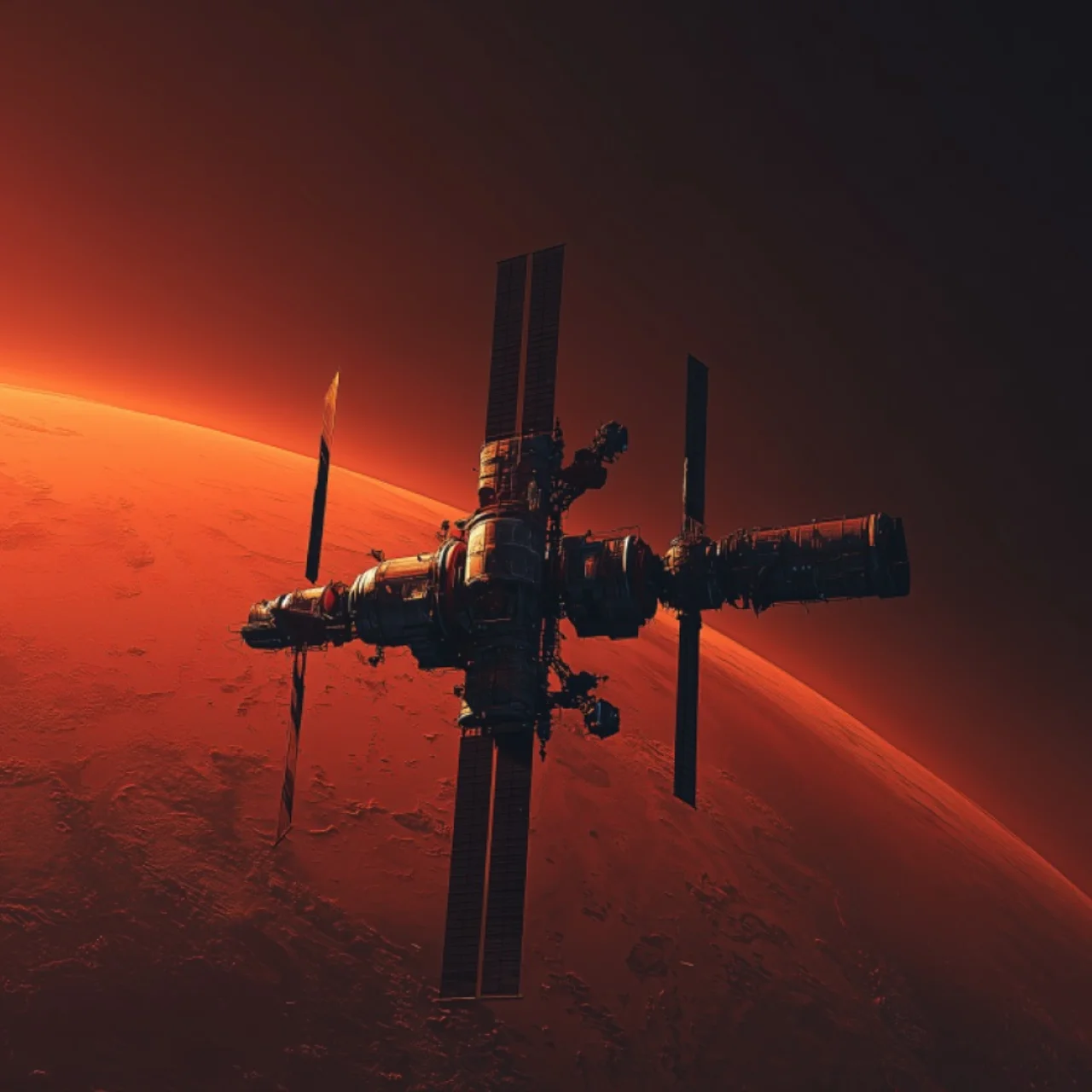 Raumschiff zum Mars (AI-generiert)