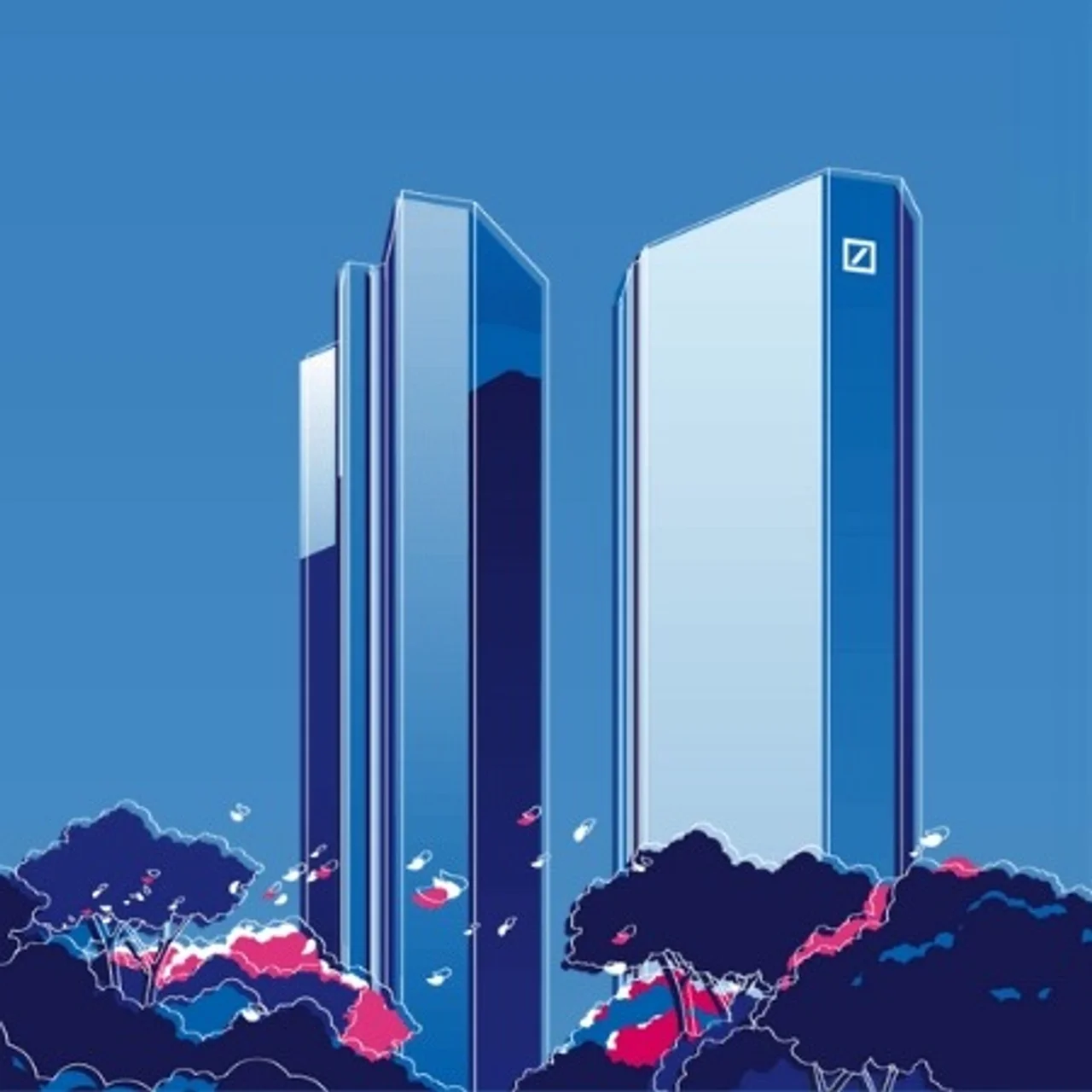 Eine Illustration der Deutsche-Bank-Zentrale in Frankfurt.