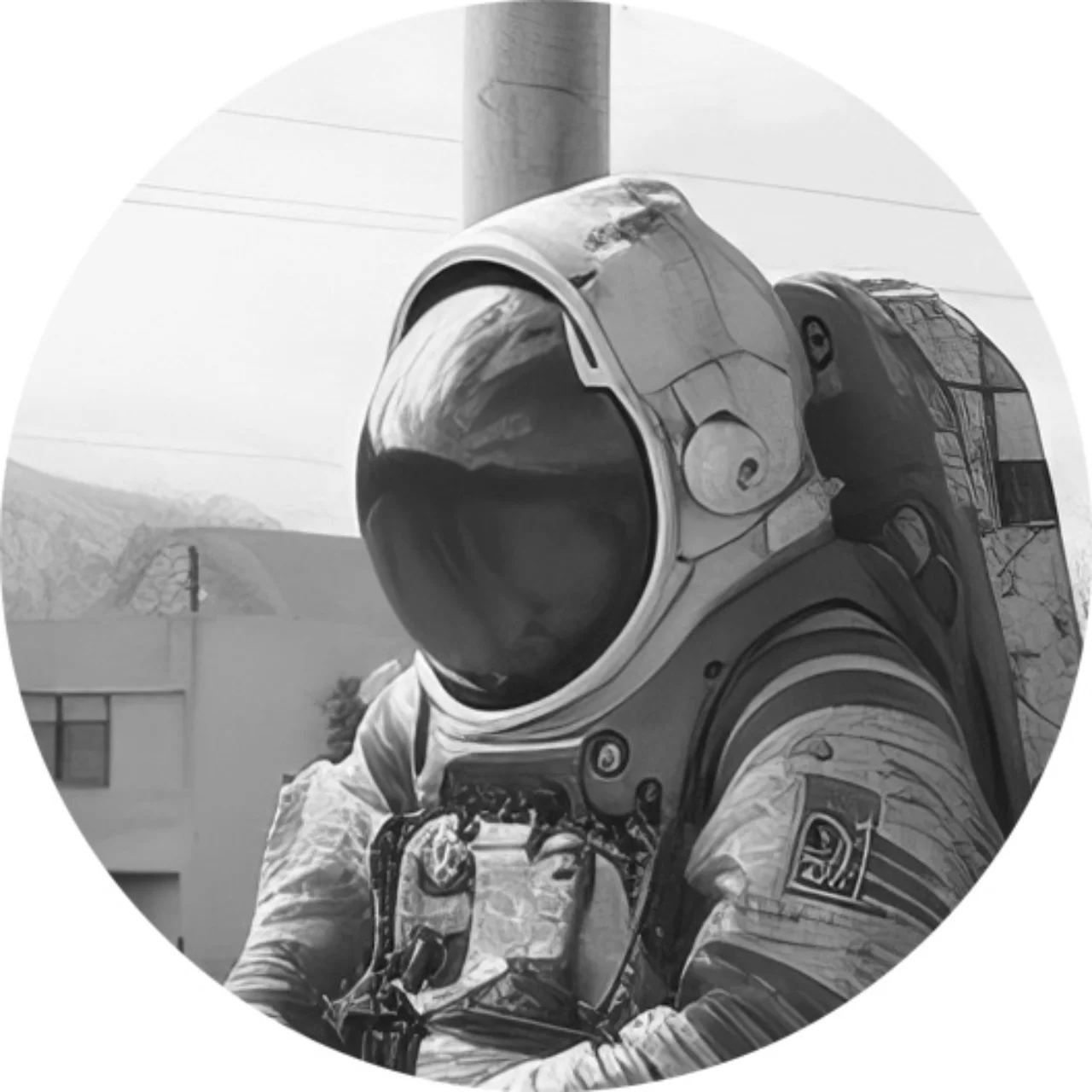 Astronaut with closed helmet (AI generated)