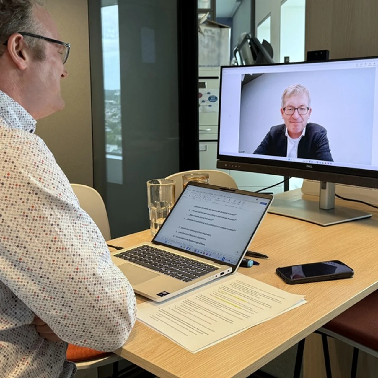 Professor Helmut Schönenberger on screen