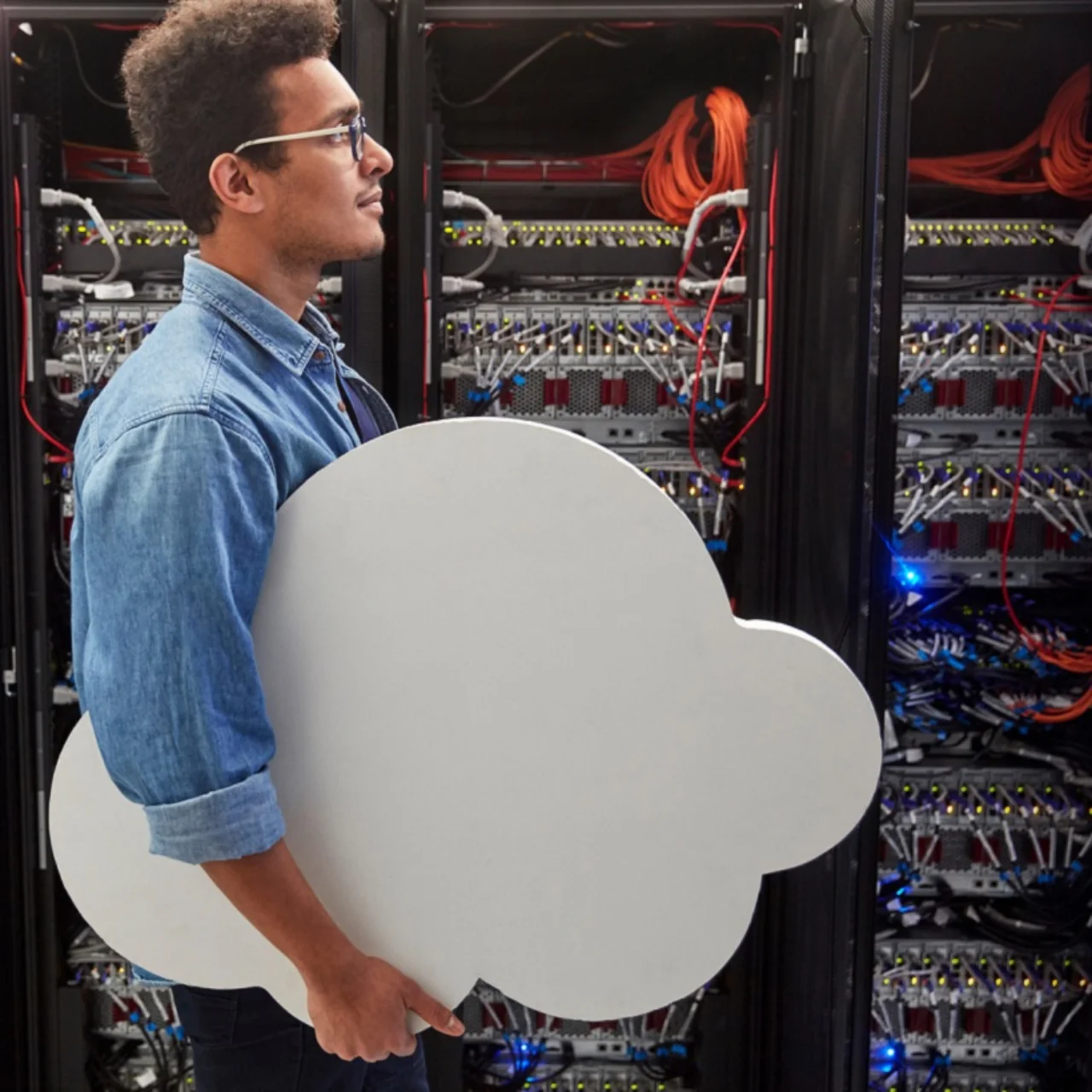 Man with cloud