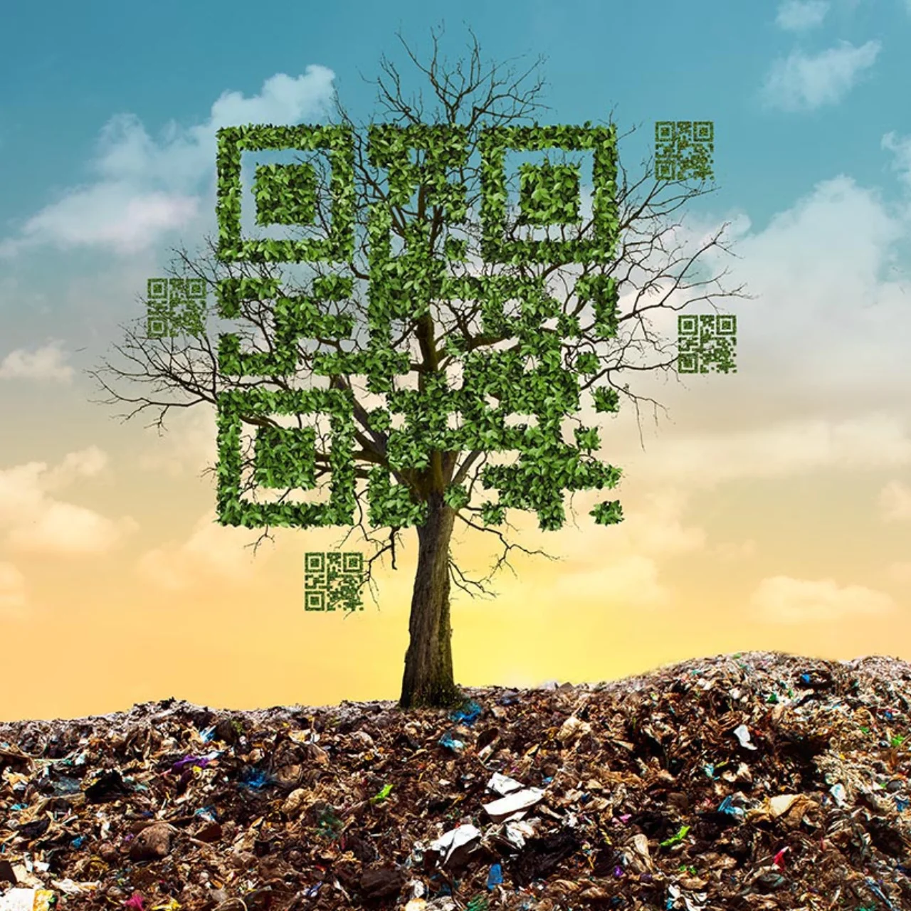Baum mit QR-Code