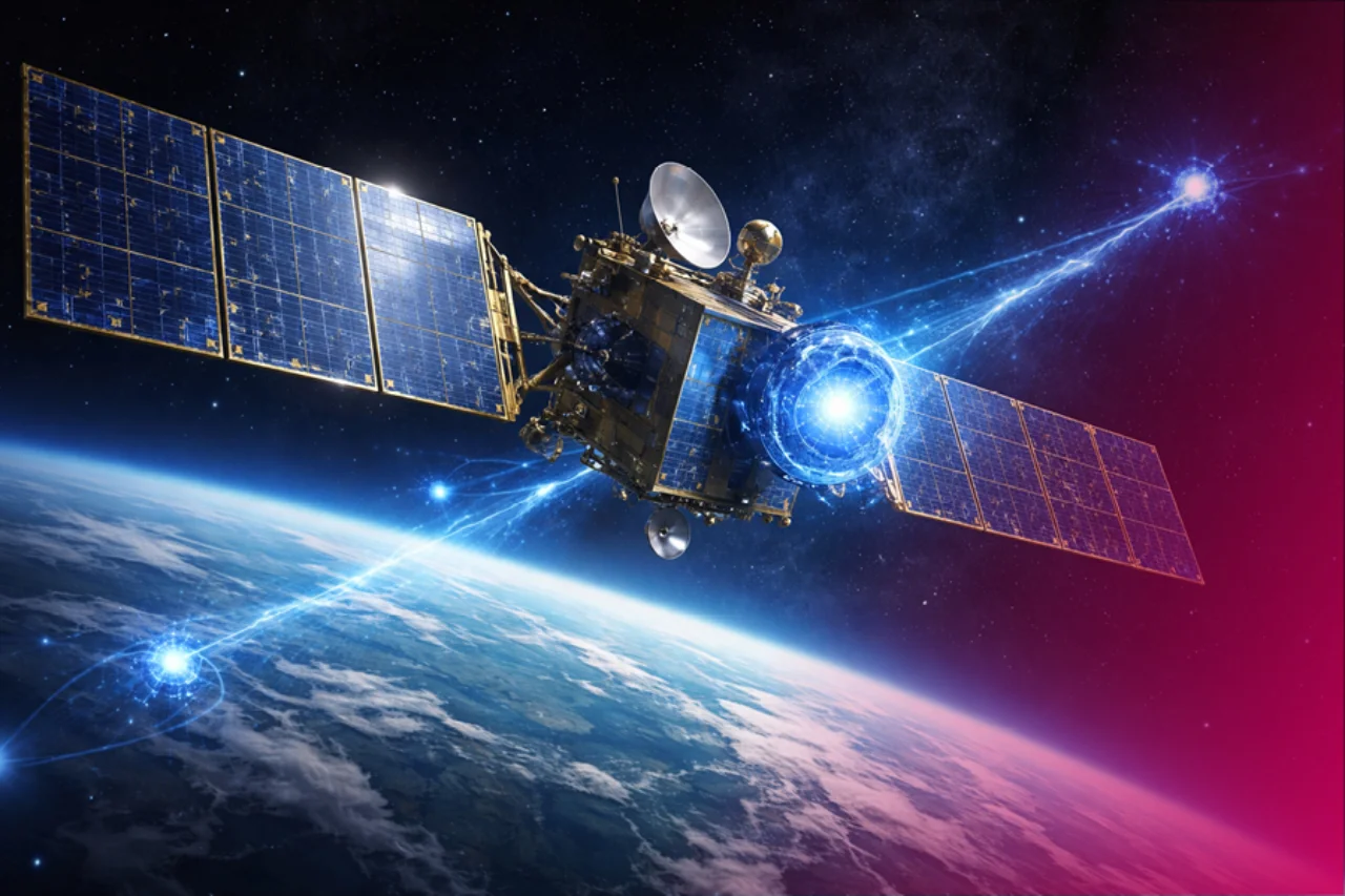 This is how AI envisions a neural laser communication satellite