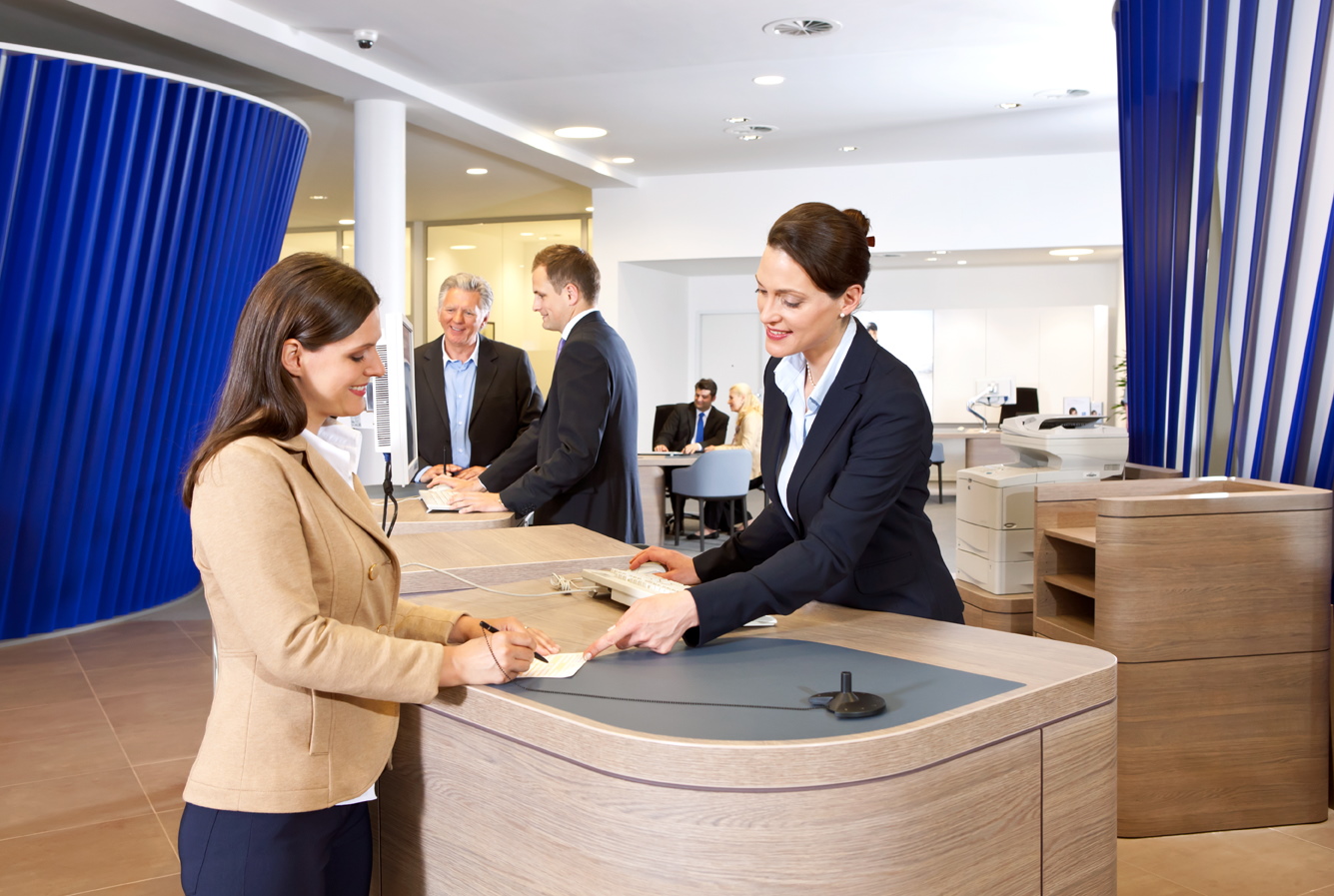 Bank transaction can be quickly and easily completed over the information counter